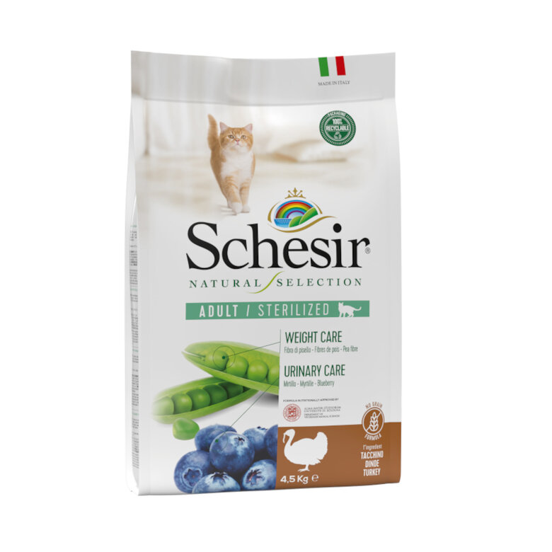 Schesir Natural Selection Sterilized Pavo pienso para gatos, , large image number null