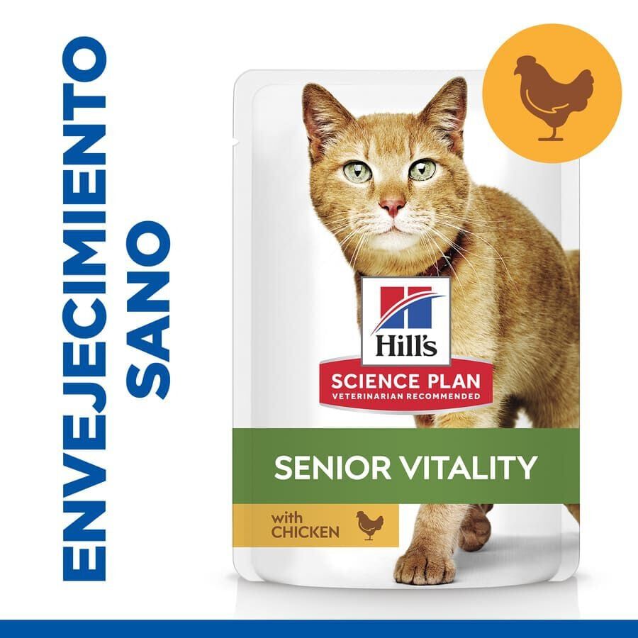 85 g Hill's Science Plan Youthful Vitality Adult Mature 7+ Pollo en Salsa sobre para gatos, , large Imagen numero 2