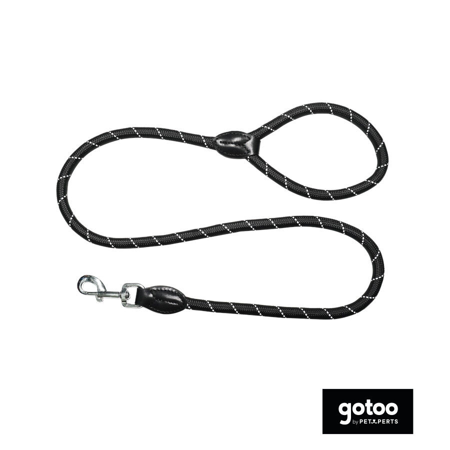 Gotoo Correa de cuerda reflectante negra para perros thumbnail