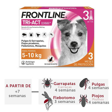 Frontline Tri-Act Pipetas Antiparasitarias para perros 5 - 10 kg