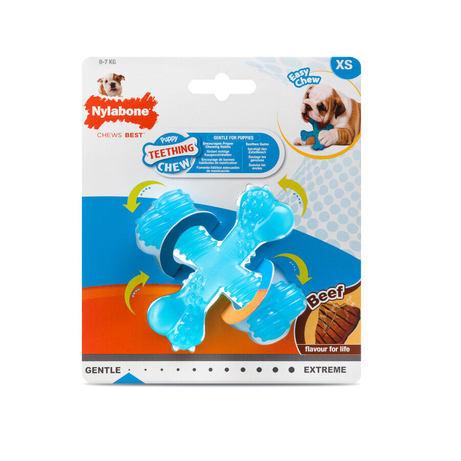 Nylabone Hueso X Mordedor Sabor a Carne para cachorros, , large Imagen numero 4