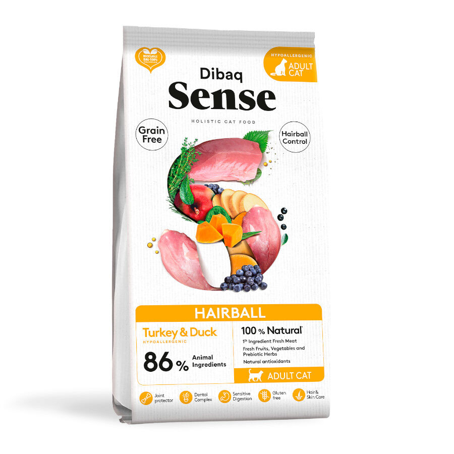 Dibaq Sense Hairball Grain Free Adult Pavo y Pato pienso para gatos
