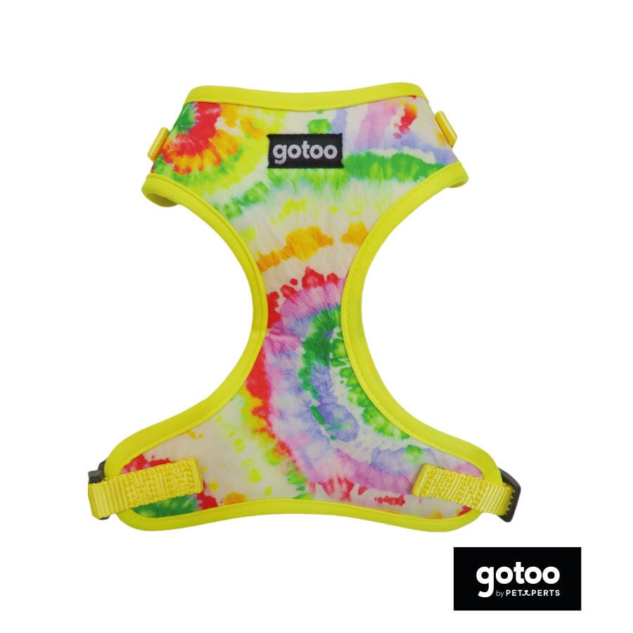 Gotoo Arnes ajustable estampado tie die amarillo para perro, , large Imagen numero 2