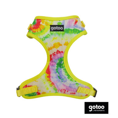 Gotoo Arnes ajustable estampado tie die amarillo para perro