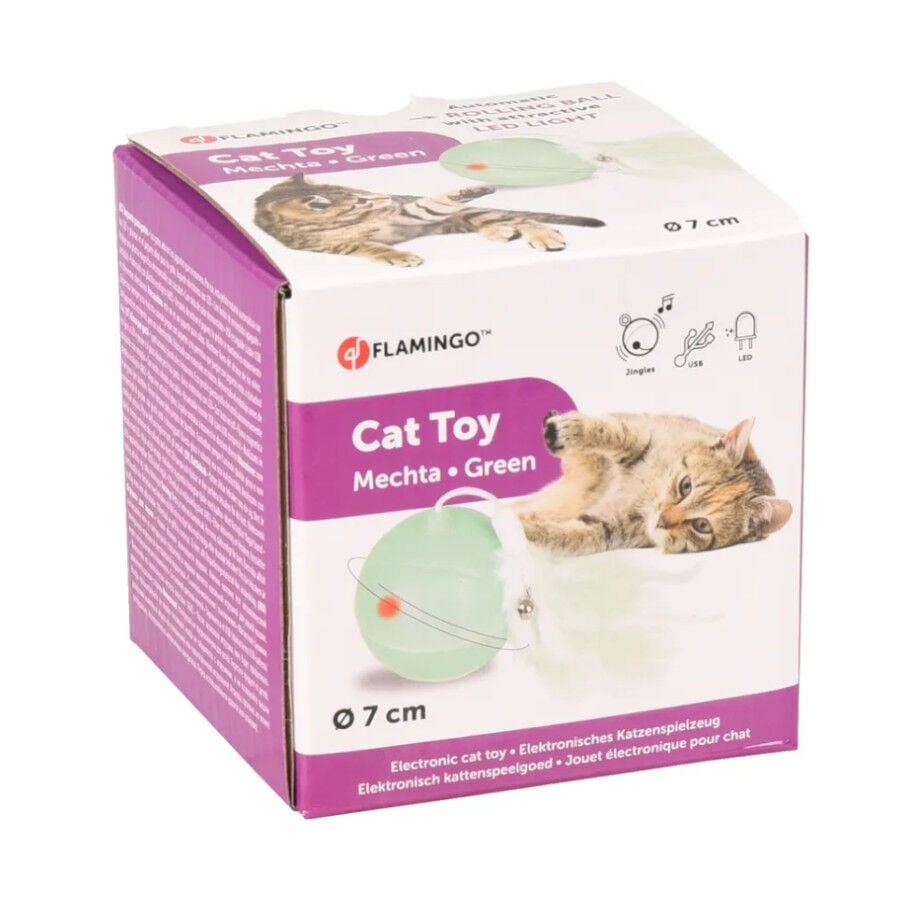 Flamingo bola interactiva para gatos color Verde thumbnail