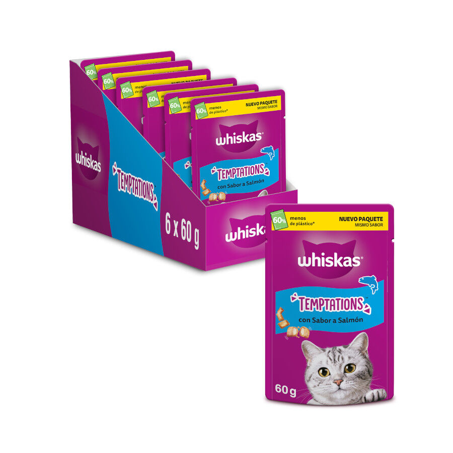 Whiskas Temptations Snacks Salmón para Gatos