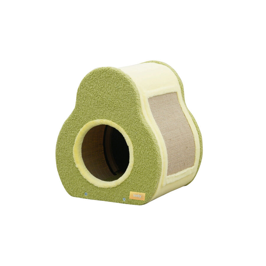 Leeby Alphonse cama nido con rascador en forma de aguacate para gatos