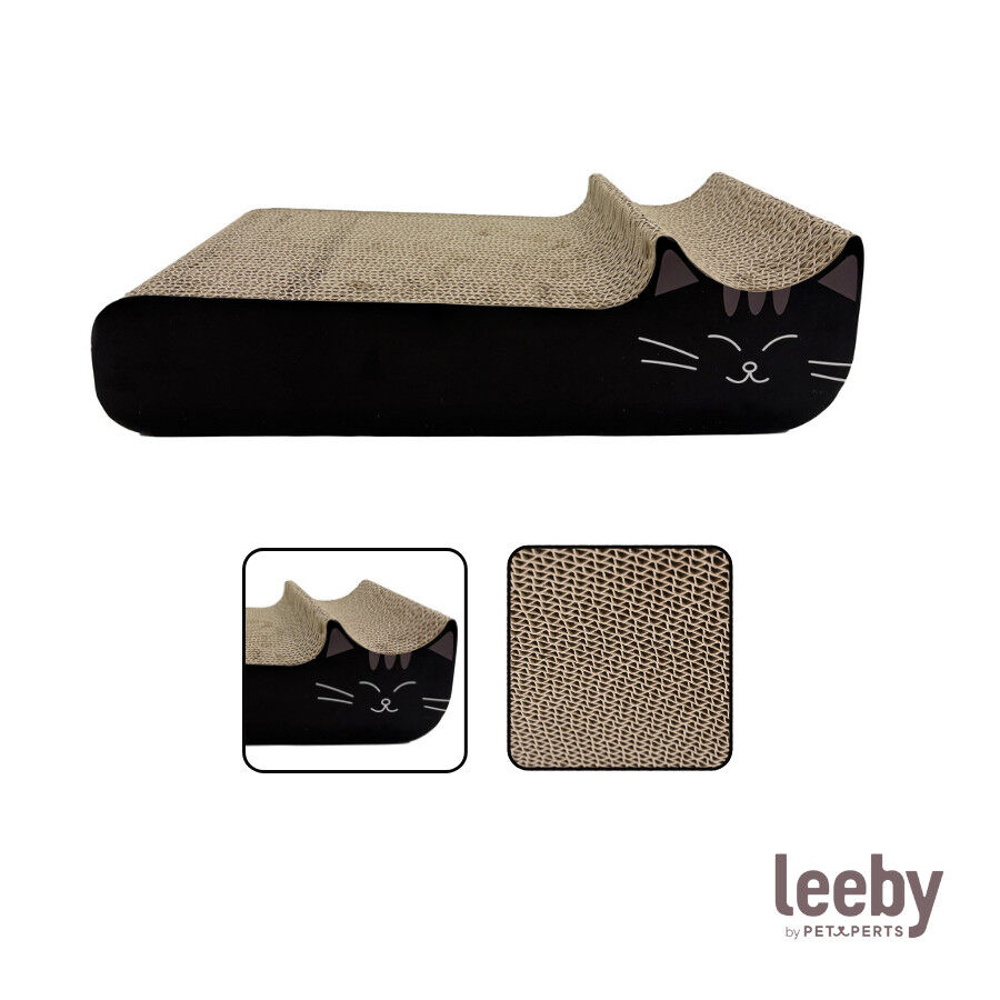 Leeby Kira tabla rascador de cartón negro para gatos thumbnail
