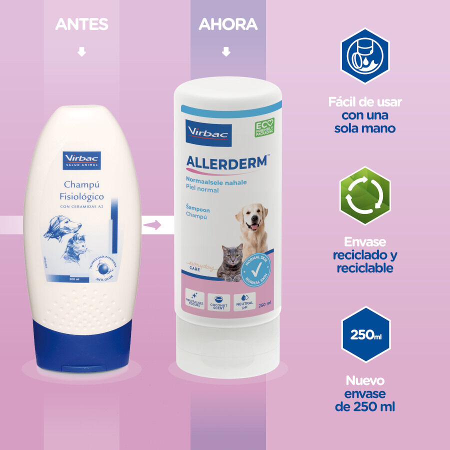 Virbac Allerderm Champú Piel Normal para perros y gatos thumbnail