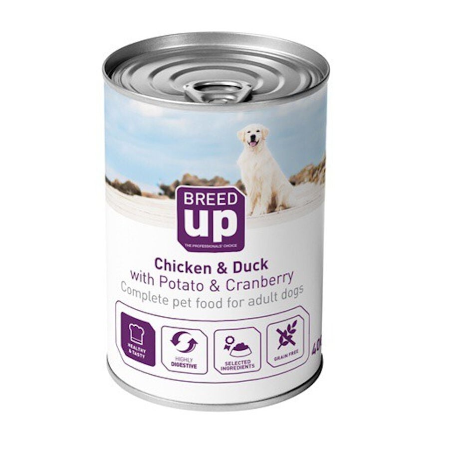 400 g Breed Up Adult Pollo y Pato lata para perros, , large Imagen numero 1