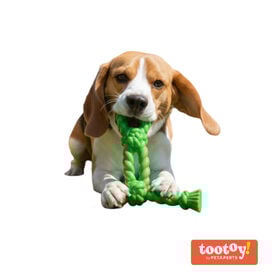 Tootoy! Mordedor Rubber Bold Knot de Goma Verde para perros