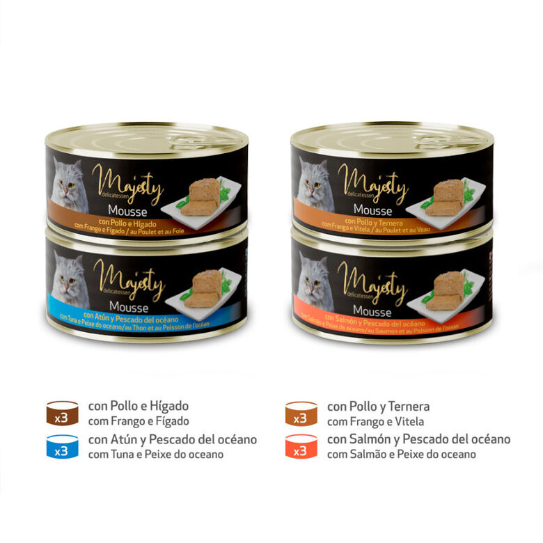 Majesty Adult Mousse Mix lata para gatos  - Pack thumbnail