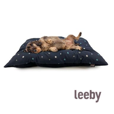Leeby Cojín Acolchado Azul con Puntos para perros