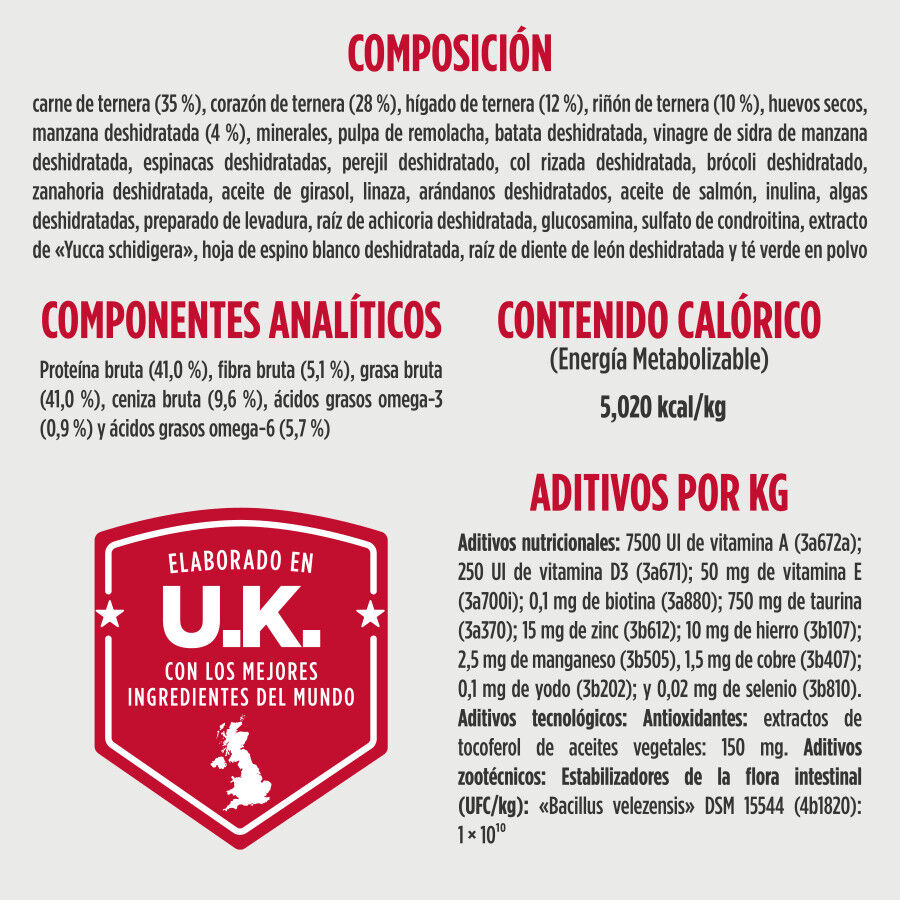 250 g Nulo Freeze-Dried Raw Ternera con Manzana Pienso para perros, , large Imagen numero 2