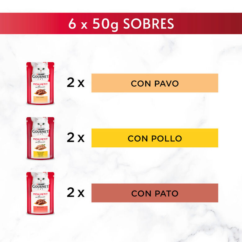 Gourmet Mon Petit Selección Aves en salsa sobre para gatos thumbnail