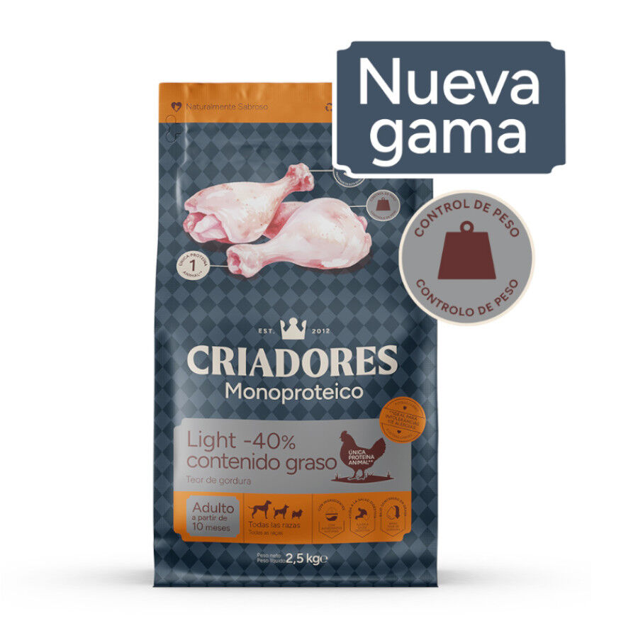 10 kg Criadores Monoproteico Light -40% contenido graso Adulto con Pollo pienso para perros, , large Imagen numero 2