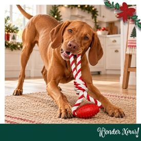 Wonder Christmas Hueso con Cuerda Juguete para perros