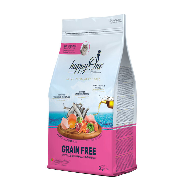 happyOne Mediterraneum Adult Estrerilizado Grain Free de Sardina pienso para gatos,  Imagen numero 1 happyOne Mediterraneum Adult Estrerilizado Grain Free de Sardina pienso para gatos, , large Imagen numero 1