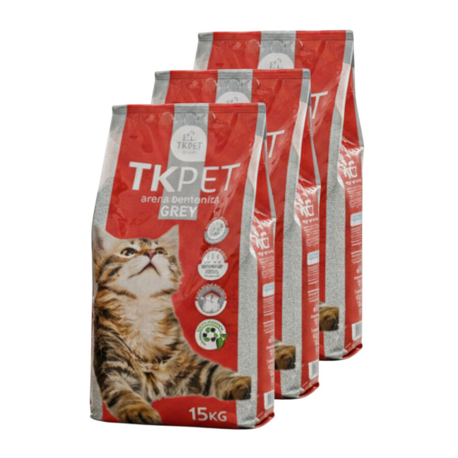 3 x 15 kg TK-Pet Arena Aglomerante Grey de Bentonita para gatos &iexcl;Pack ahorro!, , large Imagen numero 1
