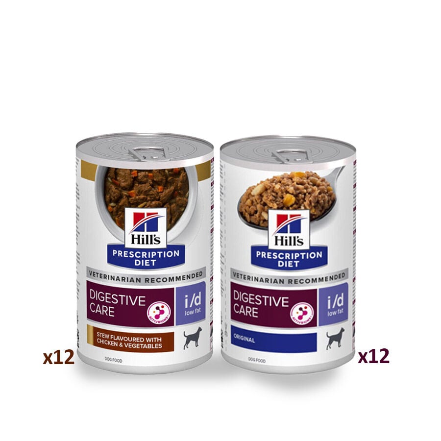 12 latas x 354 g + 12 latas x 360 g Hill's Prescription Diet Digestive Care i/d Low Fat comida h&uacute;meda para perros &iexcl;Pack ahorro!, , large Imagen numero 2