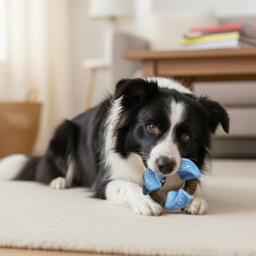 Tootoy! Anillo Mordedor Dental Azul y Marr&oacute;n para perros, , large Imagen numero 1