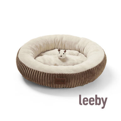 Leeby cuna redonda suave marrón para gatos