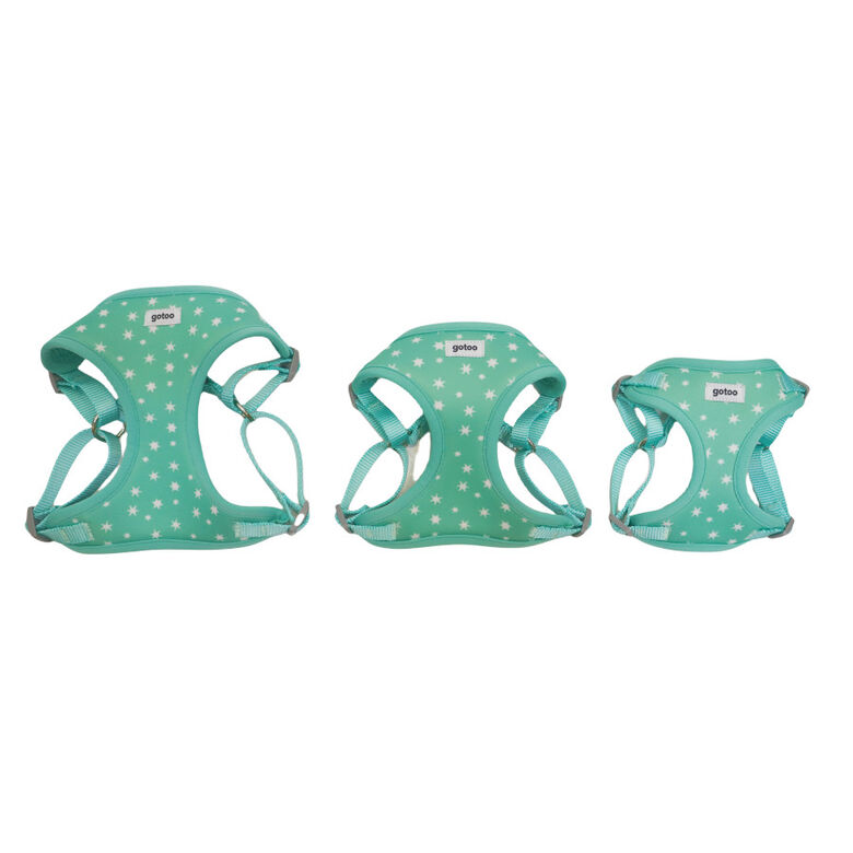 Gotoo Arnés ajustable estampado estrellas verde para cachorros thumbnail