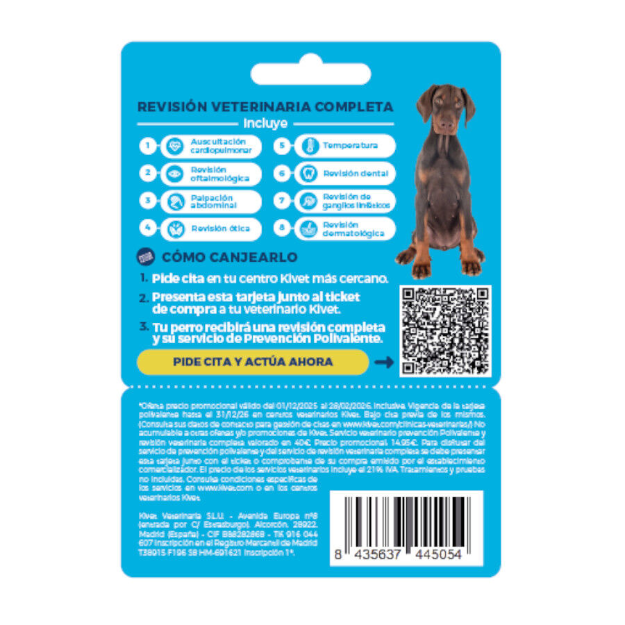 Tarjeta Vacuna Polivalente + Revisión veterinaria completa perro thumbnail