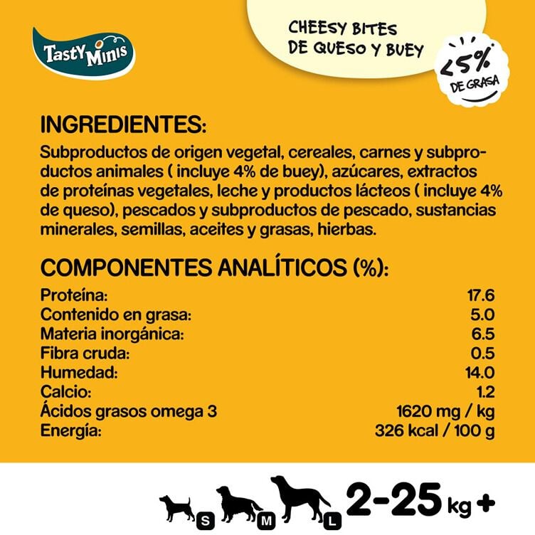 140 g Pedigree Tasty Mini Snacks Sabor Queso y Buey para Perros, , large Imagen numero 4