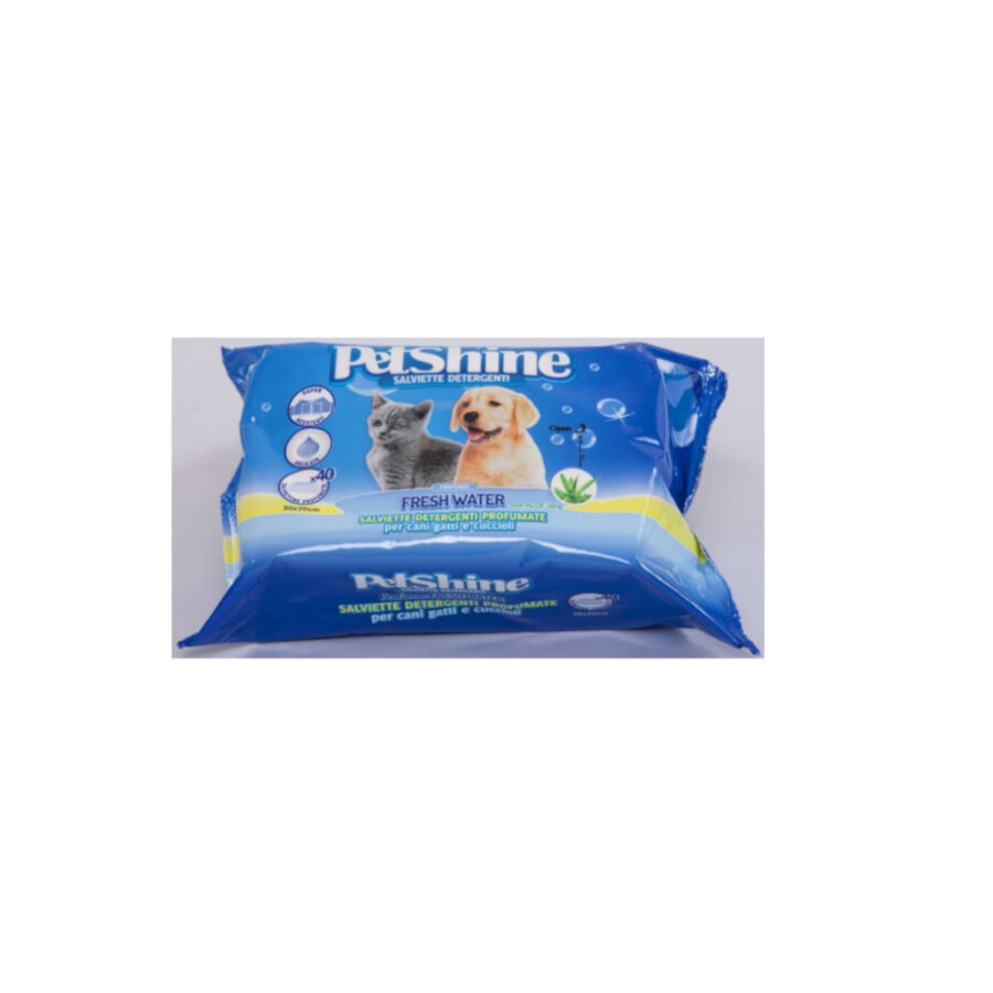 PetShine Fresh Water Toallitas Húmedas sin Alcohol para perros y gatos