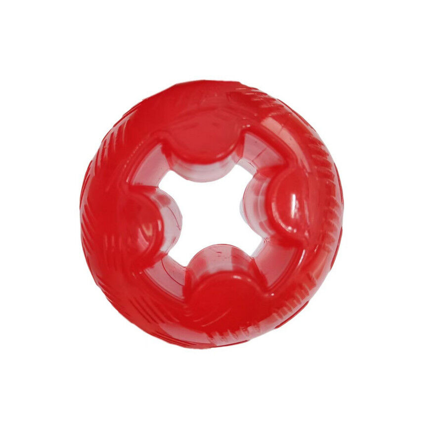 Tootoy! Pelota Toughie Rubber de Goma Roja para perros, , large Imagen numero 2