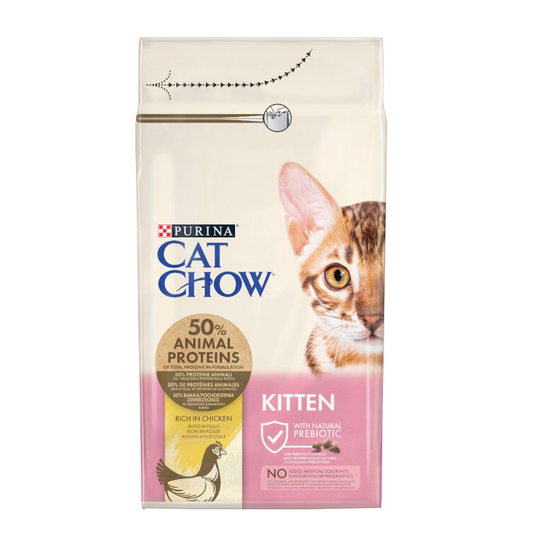 Cat Chow Kitten comida para gatos cachorros carne image number null