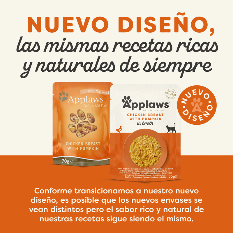 70 g Applaws Pollo y Calabaza sobre para gatos, , large Imagen numero 2