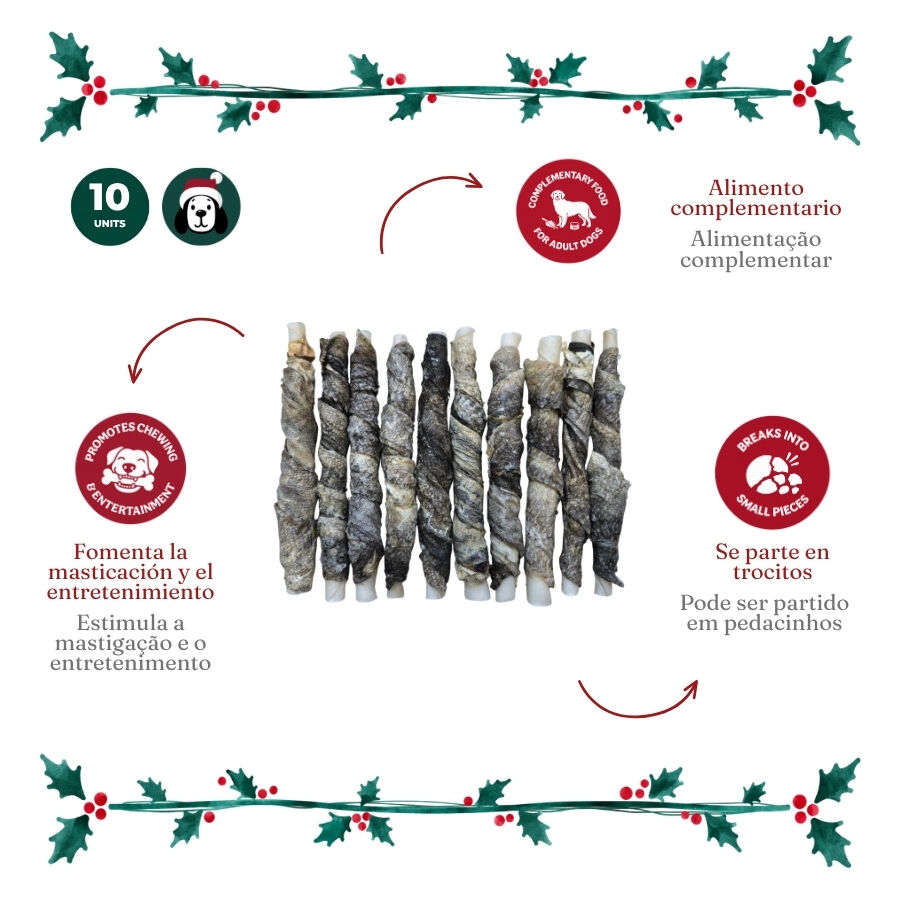 10 uds. Wonder Christmas Palitos de Pescado Snacks para perros, , large Imagen numero 3