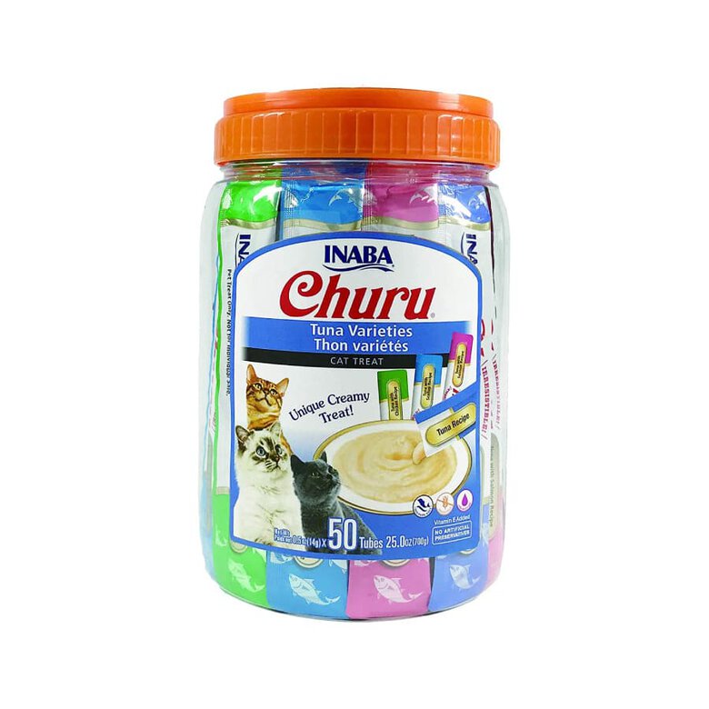 50 sobres x 14 g Churu Snack Cremoso Variedades de Atún para gatos,  Imagen numero 1 50 sobres x 14 g Churu Snack Cremoso Variedades de Atún para gatos, , large Imagen numero 1