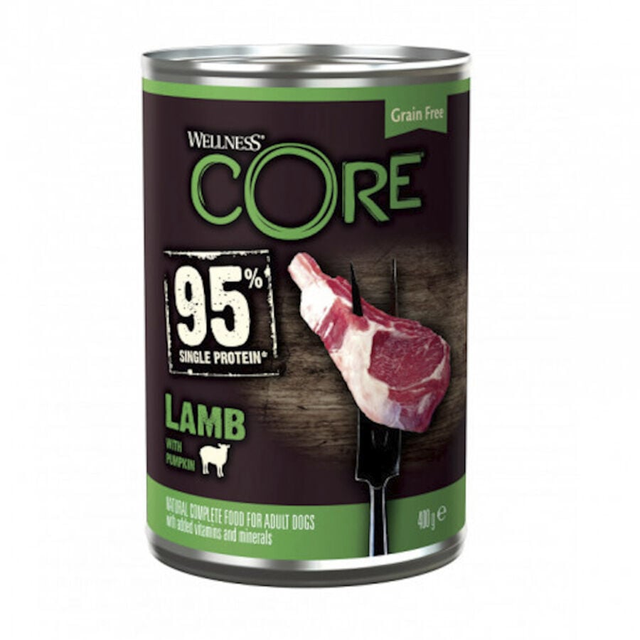400 g Wellness Core Cordero con Calabaza lata para perros, , large Imagen numero 1