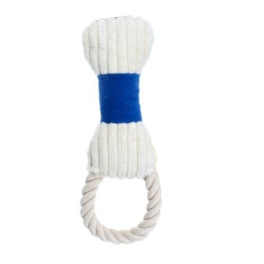 Play&Bite Hueso azul de Peluche con cuerda para perros