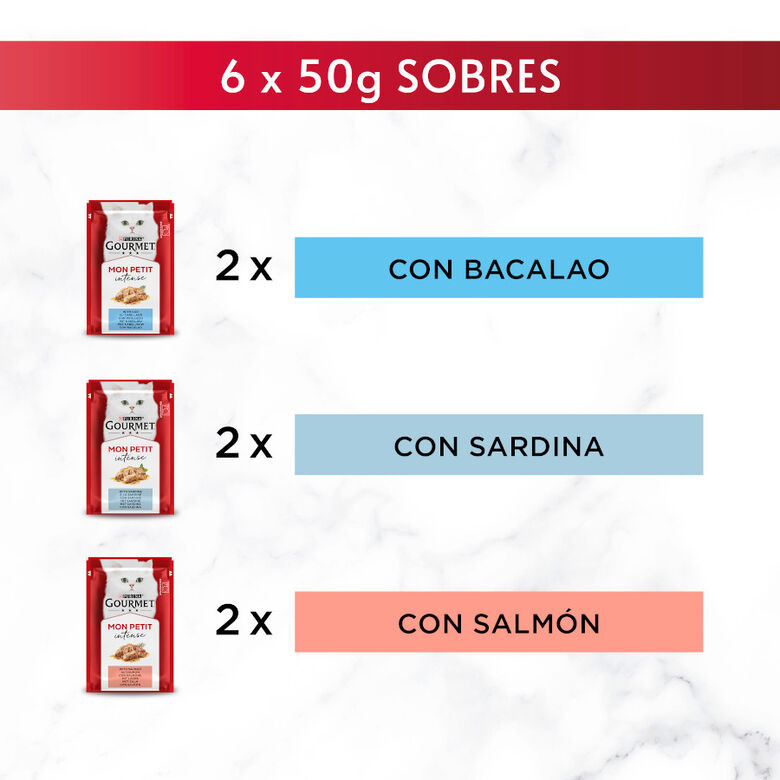Gourmet Mon Petit Selección Pescados en salsa sobre para gatos thumbnail