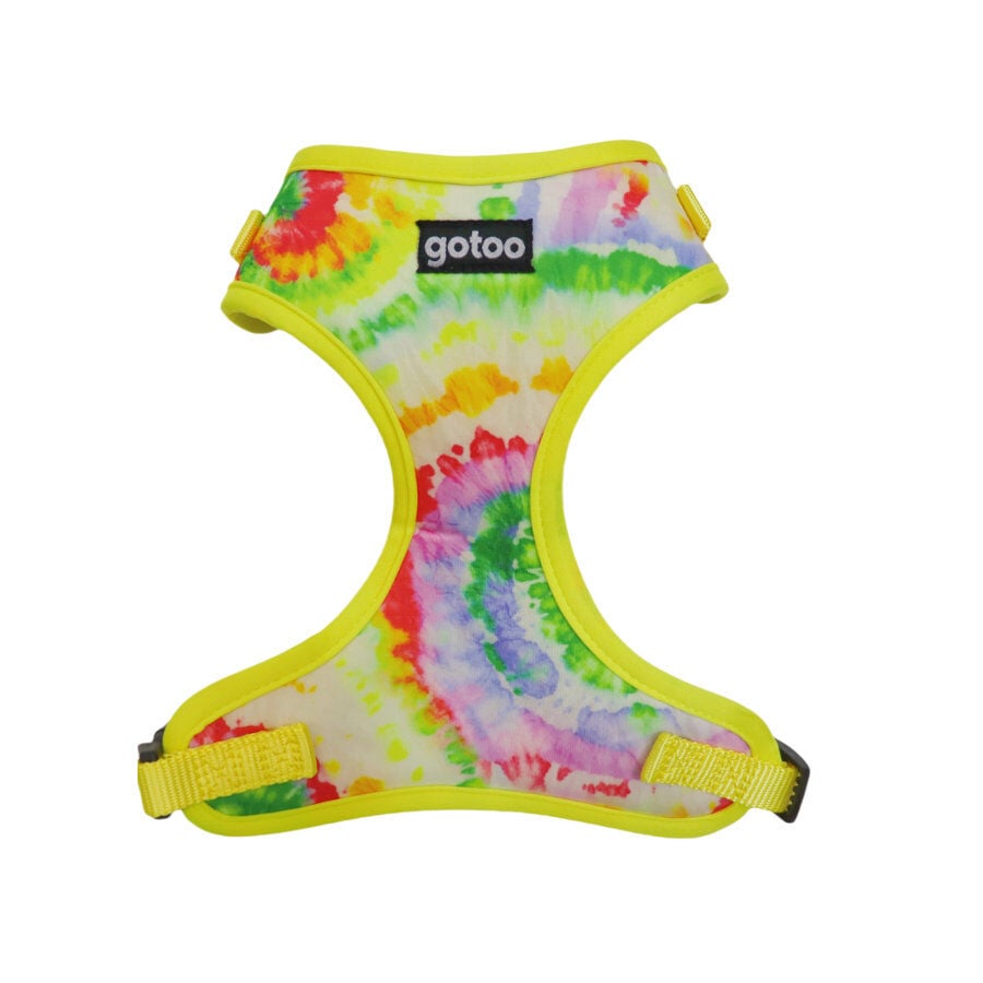 Gotoo Arnes ajustable estampado tie die amarillo para perro, , large Imagen numero 1