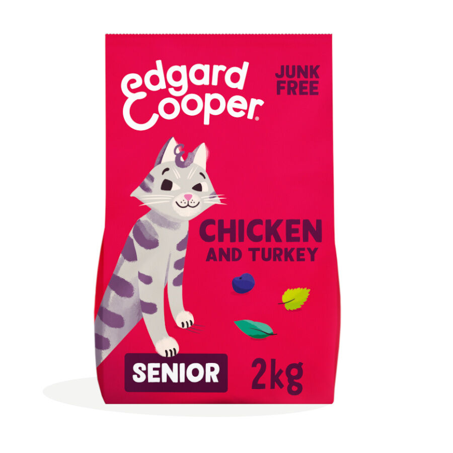 2 kg Edgard & Cooper Senior Pollo y Pavo pienso para gatos, , large Imagen numero 1