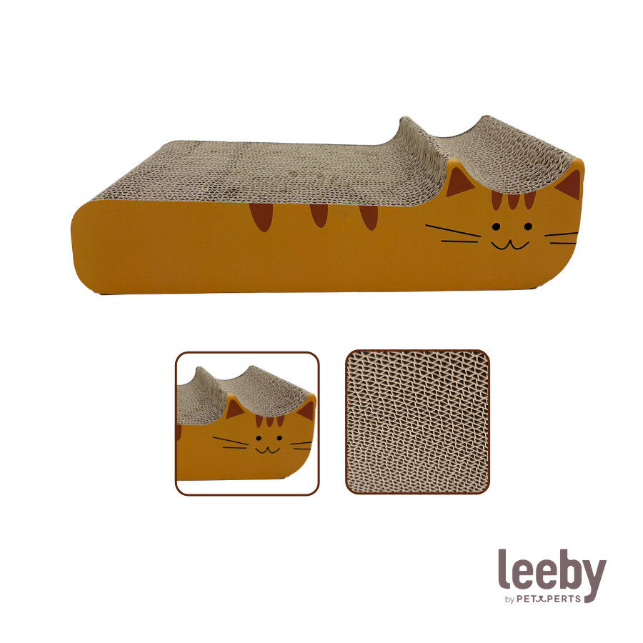 Leeby Kira tabla rascador de cartón naranja para gatos thumbnail