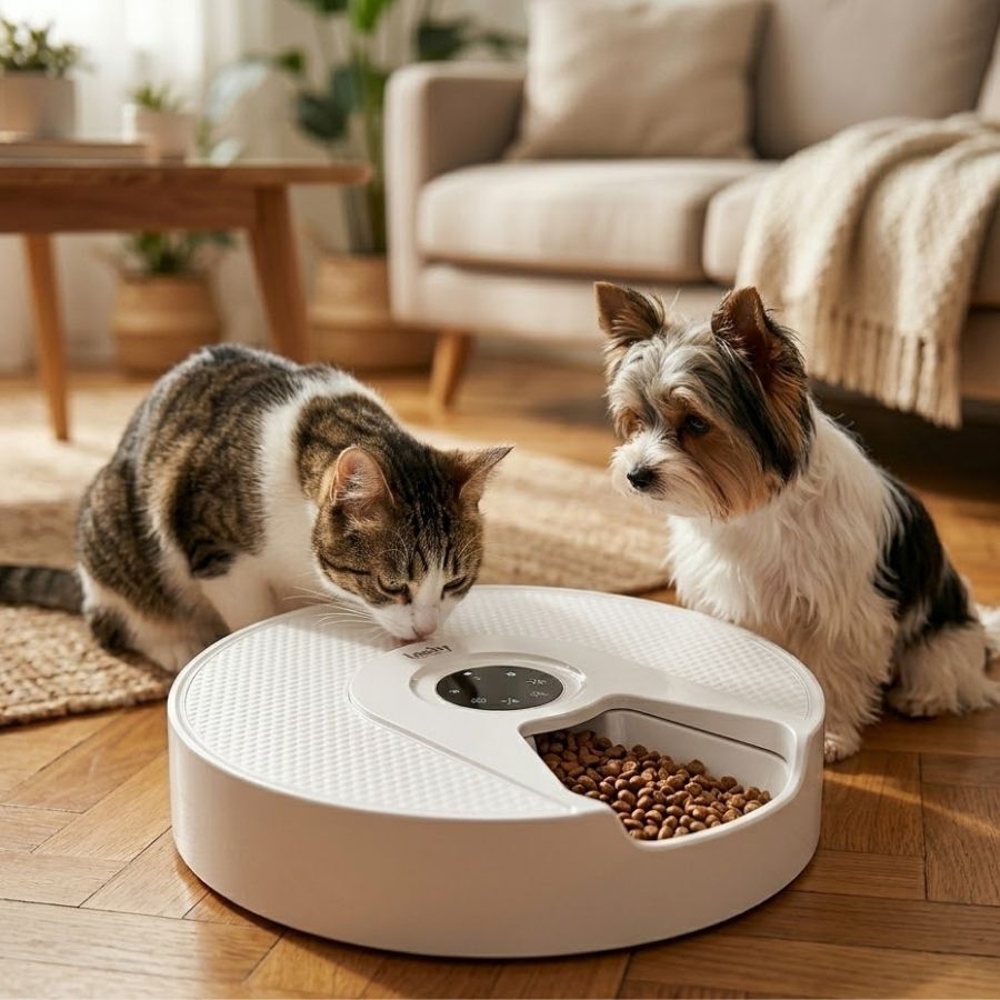 Leeby Comedero Autom&aacute;tico Programable Circular para perros y gatos, , large Imagen numero 1
