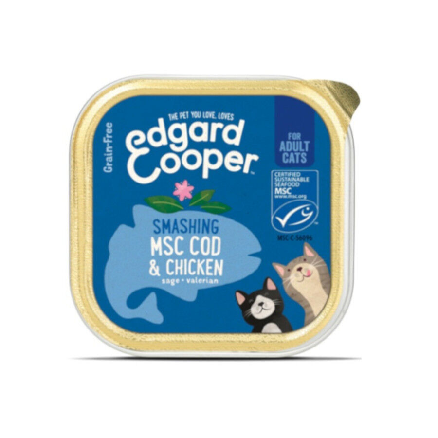 85 g Edgard & Cooper Adult Pollo y Bacalao tarrina para gatos, , large Imagen numero 1