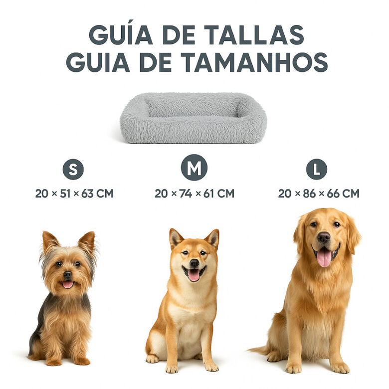 Leeby Cuna Antiestrés Desenfundable Gris para perros thumbnail