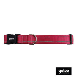 Gotoo Collar de nylon reflectante rosa para perros