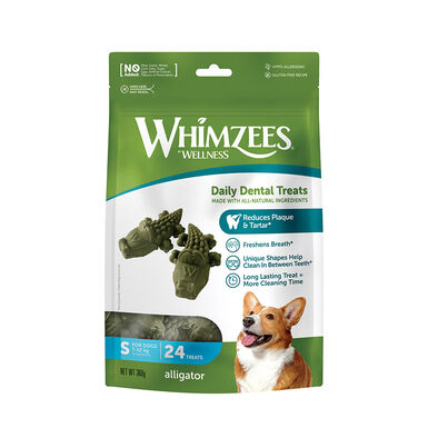 Whimzees Snacks Dentales Cocodrilo para perros de razas pequeñas