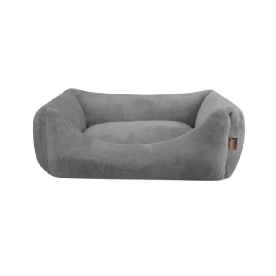 Leeby Cama suave de terciopelo gris para perros, , large Imagen numero 1