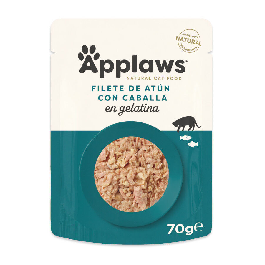 70 g Applaws At&uacute;n y Caballa en gelatina sobre para gatos, , large Imagen numero 1