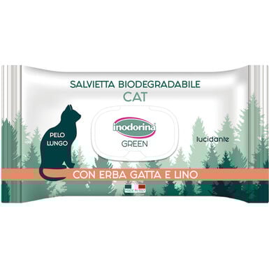 Inodorina Green Toallitas Húmedas para gatos de pelo largo
