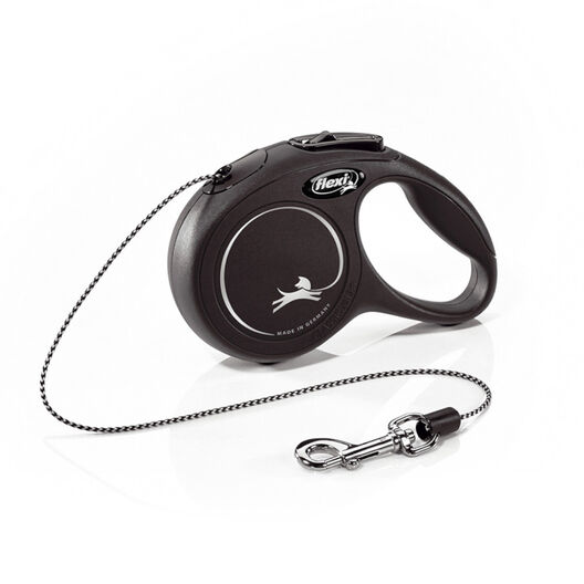 Flexi New Classic Correa de Cordón Extensible Negra para perros, , large image number null